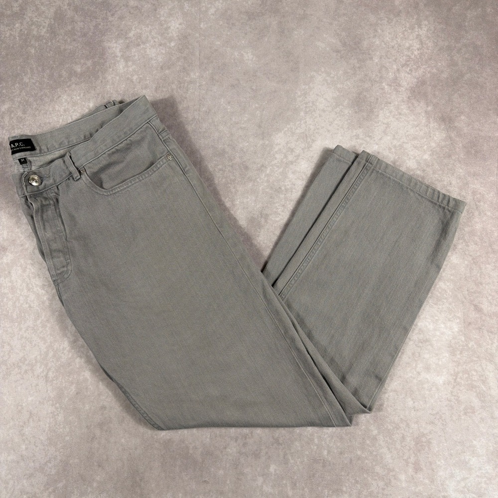 A.P.C. Petit‎ New Standard Jeans Slim Fit Straight Leg Denim Size 34 Grey Pants